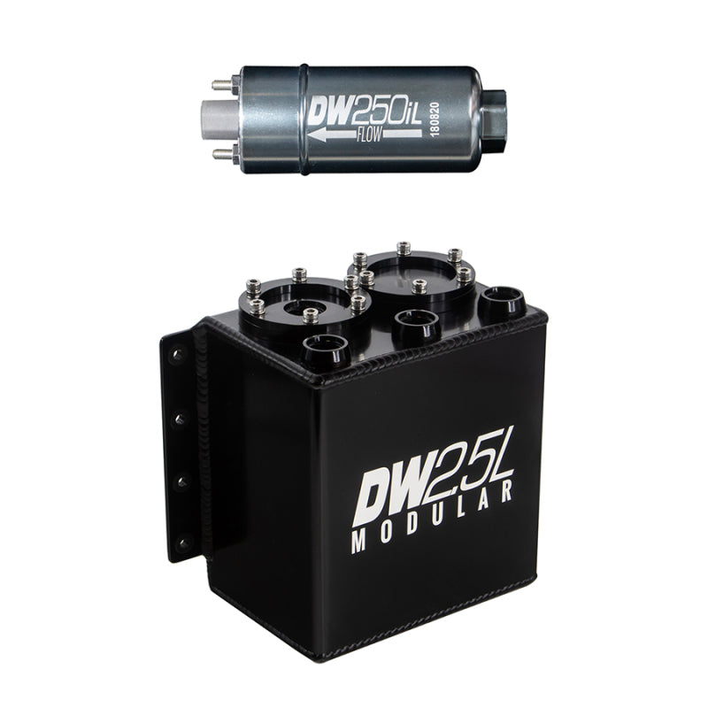 DeatschWerks 2.5L Modular Surge Tank (Incl. 1 DW250iL In-Line Fuel Pump) - DTX Performance