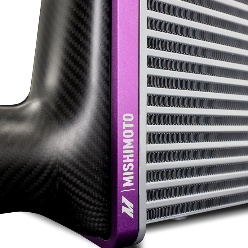 Mishimoto Universal Carbon Fiber Intercooler - Matte Tanks - 525mm Gold Core - S-Flow - R V-Band - DTX Performance