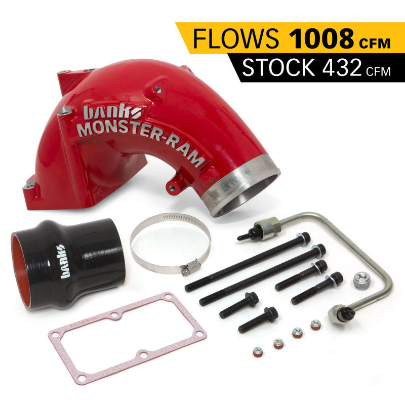 Banks Power 07.5-17 Ram 2500/3500 6.7L Diesel Monster-Ram Intake System w/Fuel Line 4.0in Red - DTX Performance