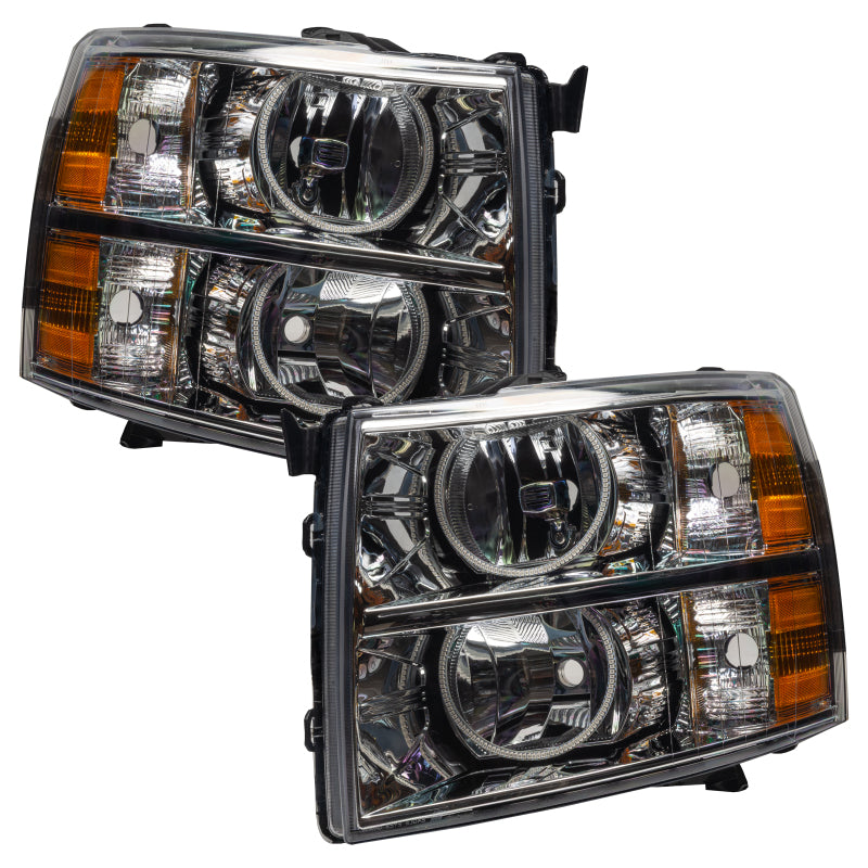 Oracle Lighting 07-13 Chevrolet Silverado Pre-Assembled LED Halo Headlights (Round Style) - Green - DTX Performance