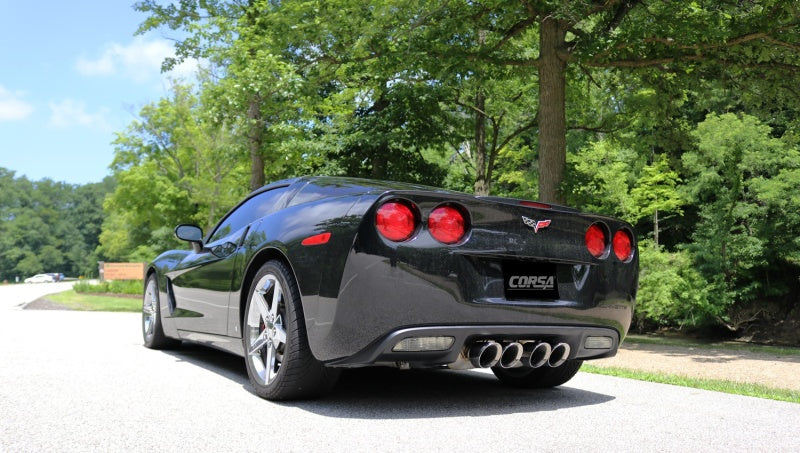 Corsa 05-08 Chevrolet Corvette (C6) 6.0L/6.2L Polished Sport Axle-Back Exhaust w/4.5in Tips - DTX Performance