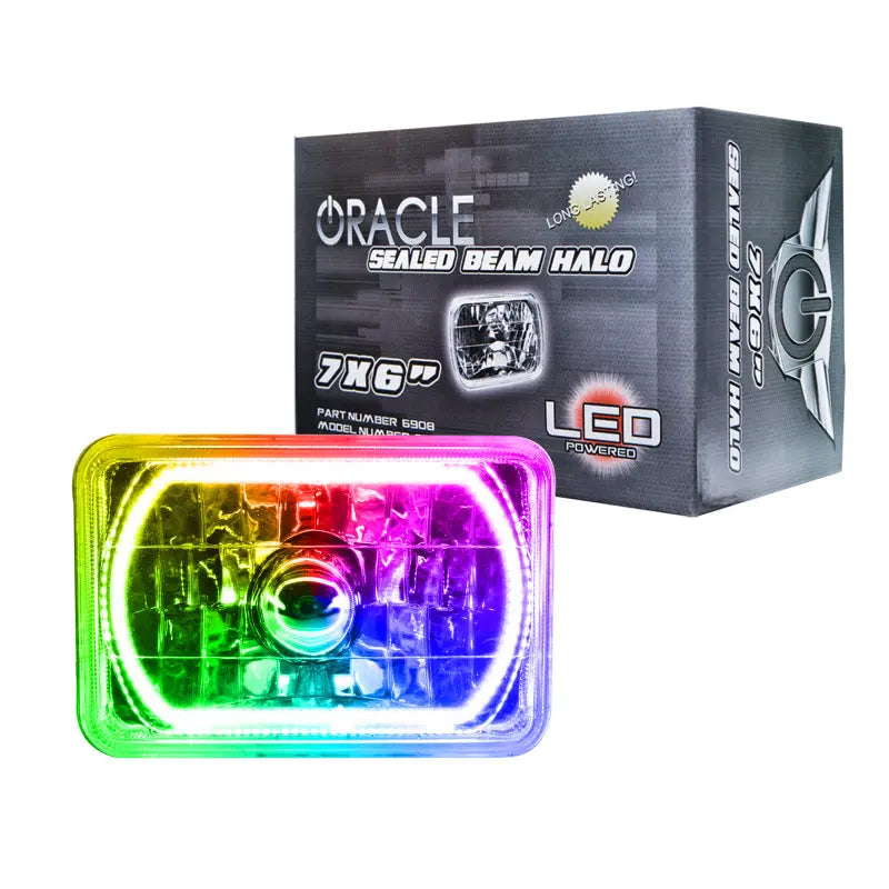 Oracle Pre-Installed Lights 7x6 IN. Sealed Beam - ColorSHIFT Halo - DTX Performance