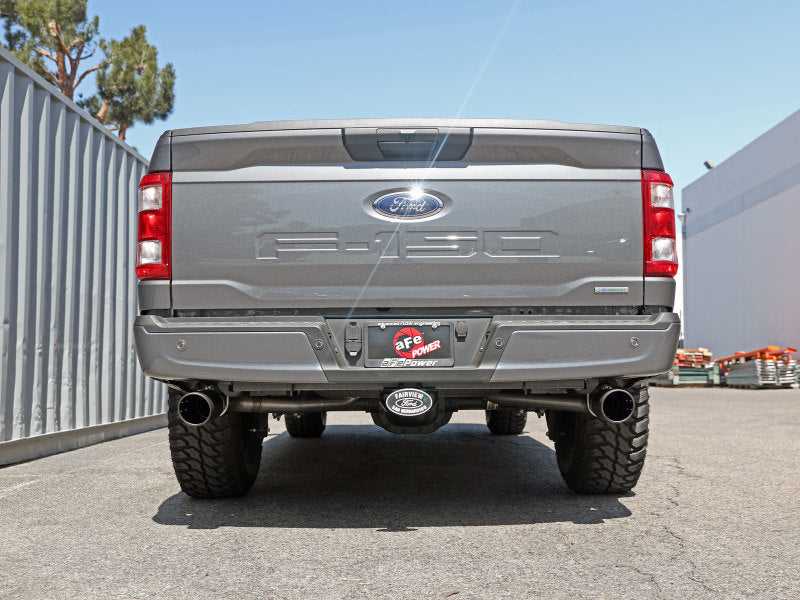 aFe Vulcan 3in 304 SS Cat-Back Exhaust 2021 Ford F-150 V6 2.7L/3.5L (tt)/V8 5.0L w/ Black Tips - DTX Performance