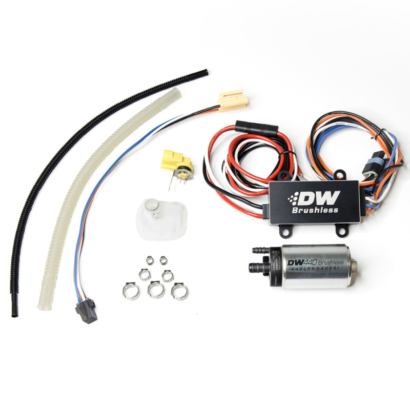 DeatschWerks 03-13 Chevy Corvette 440lph InTank Brushless Fuel Pump w/9-0909 Instl kit/C102 Contrllr - DTX Performance