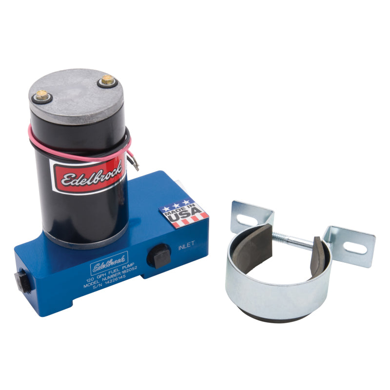 Edelbrock Fuel Pump Electric Quiet-Flo Carbureted 120GPH 3/8In In 3/8In Out 120 GPH Blue - DTX Performance