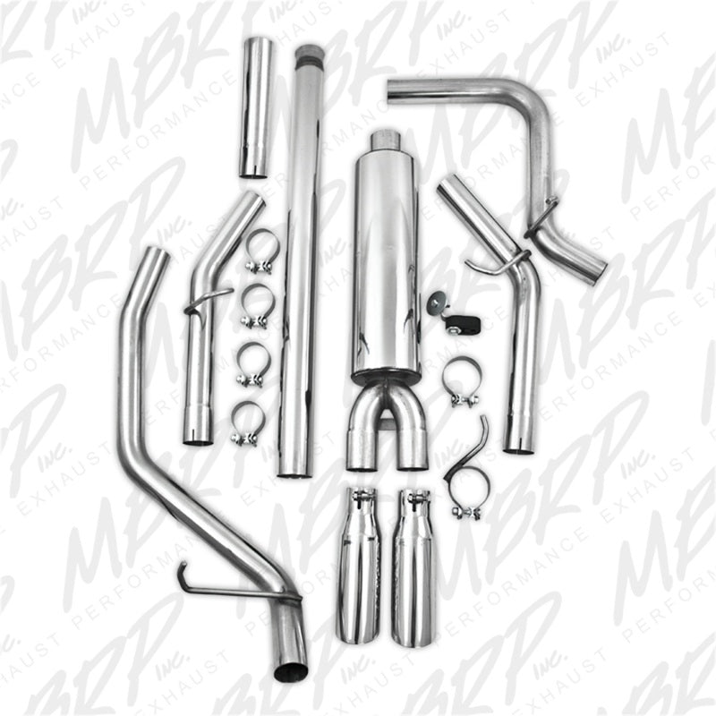 MBRP 14 Chevy/GMC 1500 Silverado/Sierra 4.3L V6/5.3L V8 Dual Split Side T409 3in Cat Back Exhaust - DTX Performance