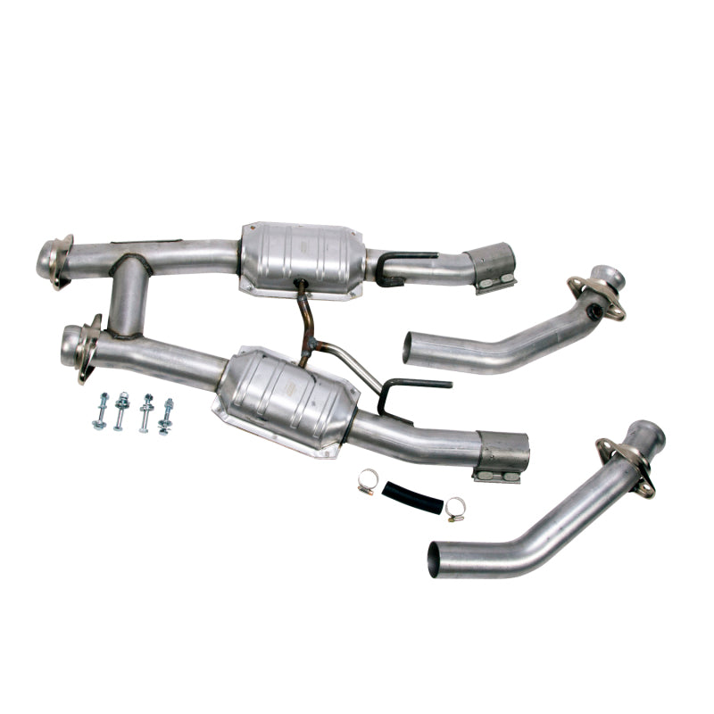 BBK 86-93 Mustang 5.0 High Flow H Pipe With Catalytic Converters - 2-1/2 - DTX Performance