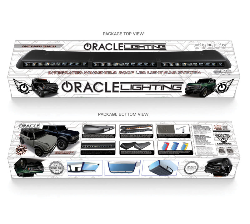 Oracle 2021+ Ford Bronco Integrated Windshield Roof LED Light Bar System - DTX Performance