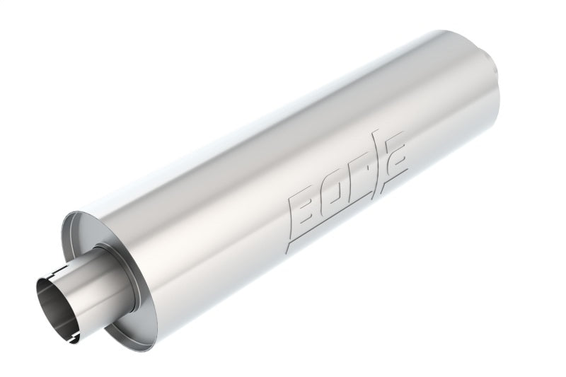 Borla Heavy Duty (Truck) Muffler - 3in Center-Center 24in x 6.75in Round (Notched) - DTX Performance