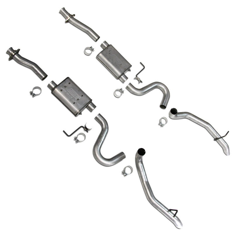 BBK 87-93 Mustang GT Cat Back Kit Varitune Mufflers - Aluminized turn downs - DTX Performance