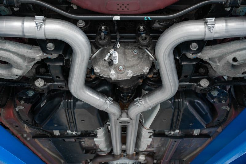 MBRP 18-19 Ford Mustang GT 5.0 3in Dual Split Rear AL Cat Back w/ Quad 4.0in Dual Wall Tips - DTX Performance