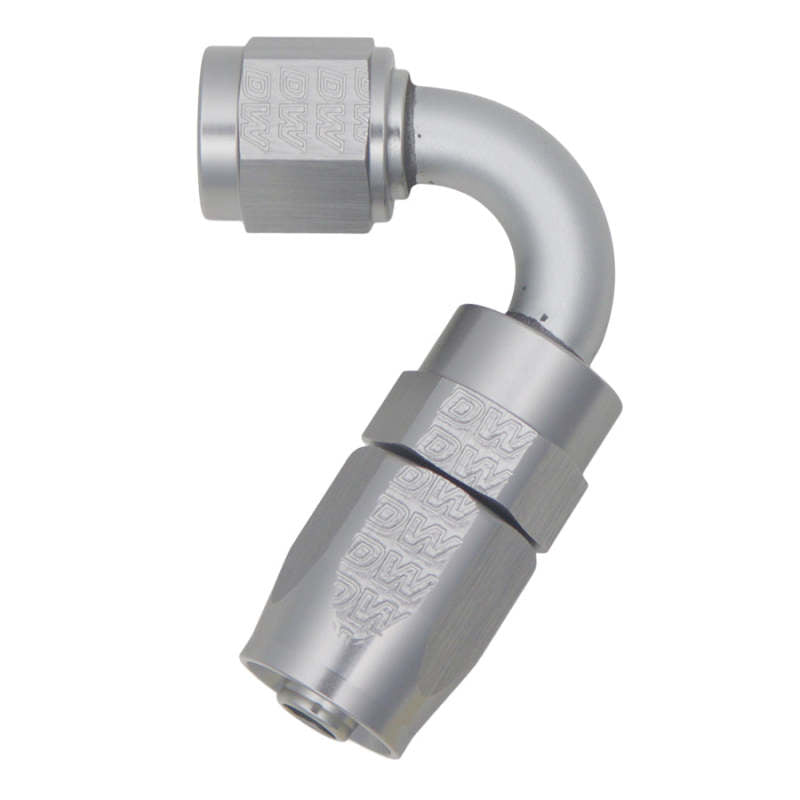 DeatschWerks 6AN Female Swivel 120-Degree Hose End CPE - Anodized DW Titanium - DTX Performance