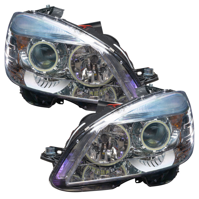 Oracle 08-11 Mercedes Benz C-Class Pre-Assembled Headlights Chrome - ColorSHIFT w/ Simple Controller - DTX Performance