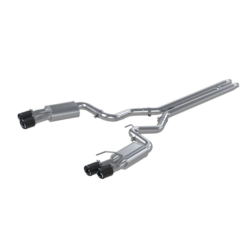 MBRP 18-22 Ford Mustang GT 5L T304 SS 3in Cat-Back Dual Rear w/4in Quad Carbon Fiber Tips (Street) - DTX Performance