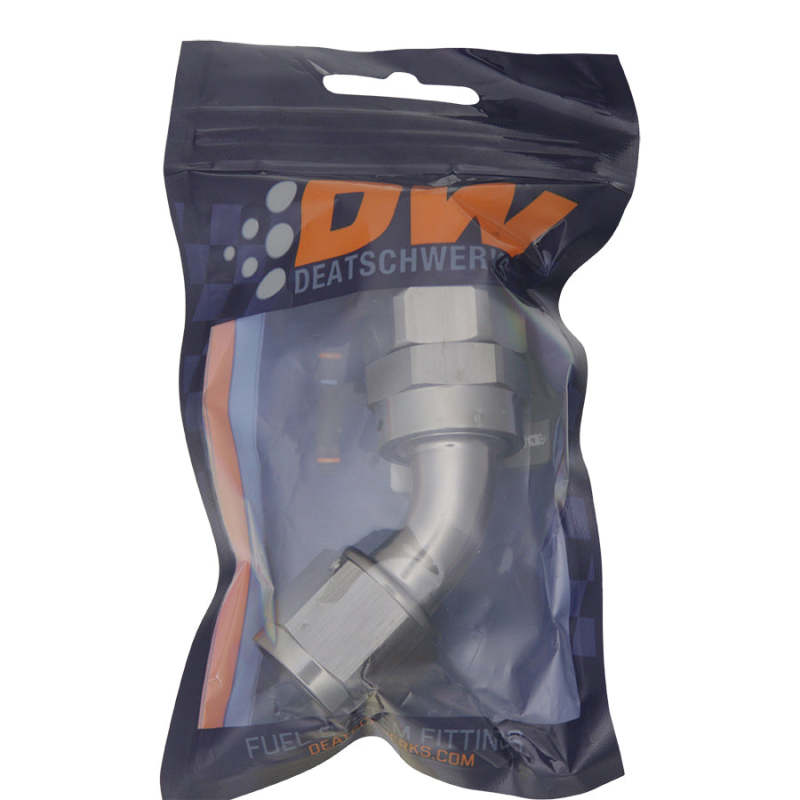 DeatschWerks 10AN Female Swivel 45-Degree Hose End PTFE (Incl. 1 Olive Insert) - DTX Performance