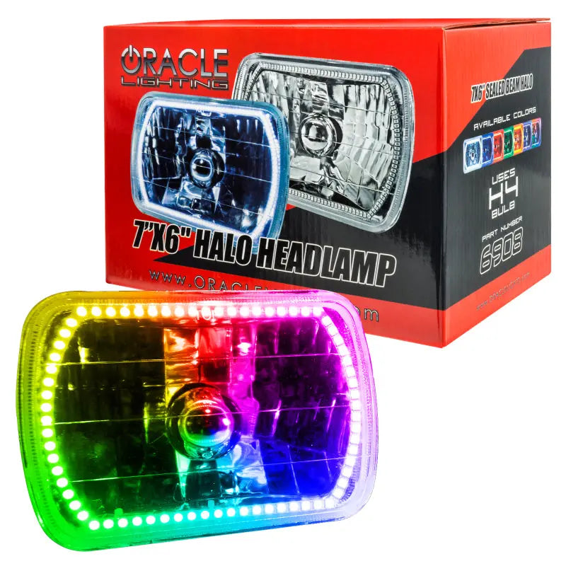 Oracle Pre-Installed Lights 7x6 IN. Sealed Beam - ColorSHIFT Halo - DTX Performance