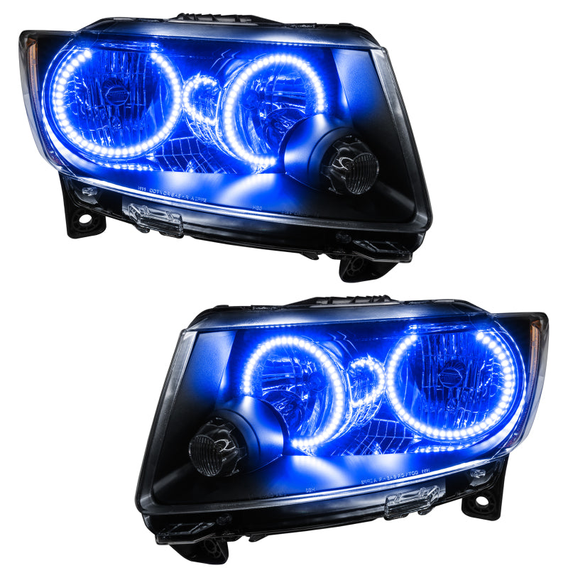 Oracle 11-13 Jeep Grand Cherokee Pre-Assembled Halo Headlights (Non HID) Chrome - Blue - DTX Performance