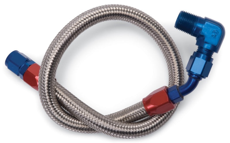 Edelbrock Fuel Line Braided Stainless for BBC ( Use w/ 8134 ) - DTX Performance