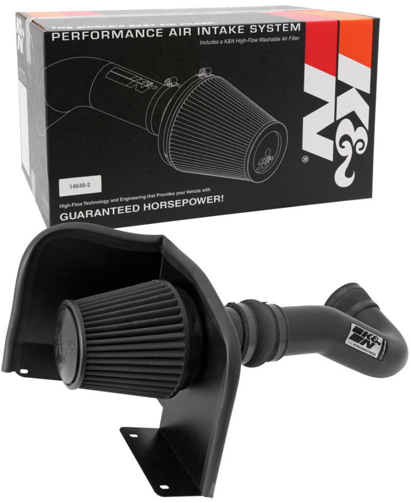 K&N 07-08 Chevy Silverado 1500 4.8L/5.3L V8 / 07-08 GMC Yukon 4.8L/5.3L V8 Black Perf Intake Kit - DTX Performance