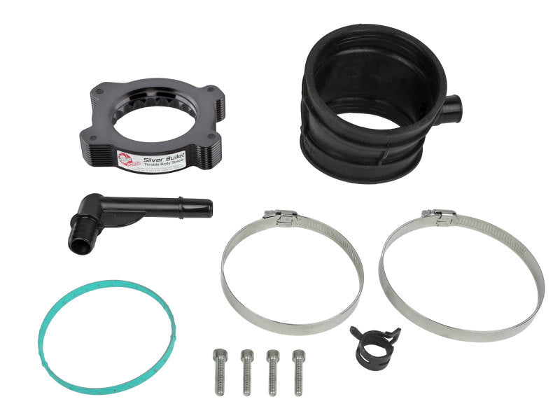 aFe 2020 Vette C8 Silver Bullet Aluminum Throttle Body Spacer / Works With Factory Intake Only - Blk - DTX Performance