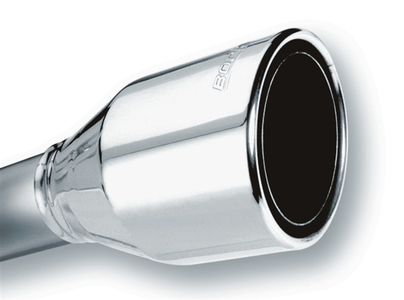 Borla 2.5in Inlet 4.5in Round Rolled Angle Cut Phantom X 7.75in Long Embossed Universal Exhaust Tips - DTX Performance