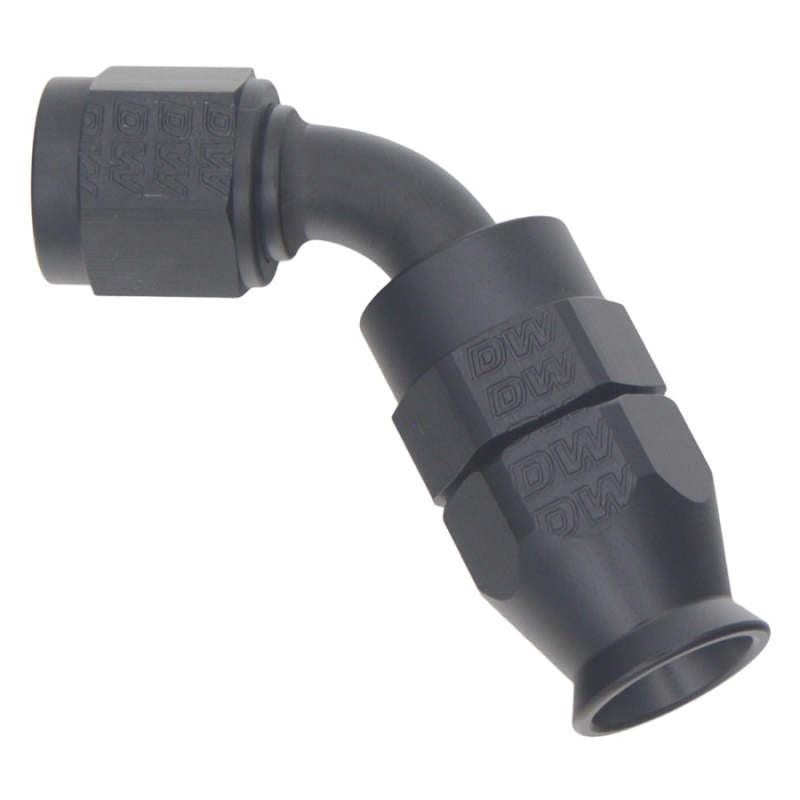 DeatschWerks 6 AN Female Flare Swivel 60-Degree Hose End PTFE - Anodized Matte Black - DTX Performance