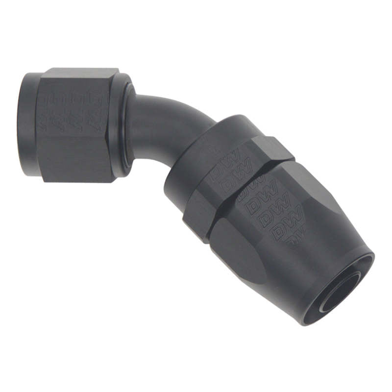 DeatschWerks 10AN Female Swivel 45-Degree Hose End CPE - Anodized Matte Black - DTX Performance