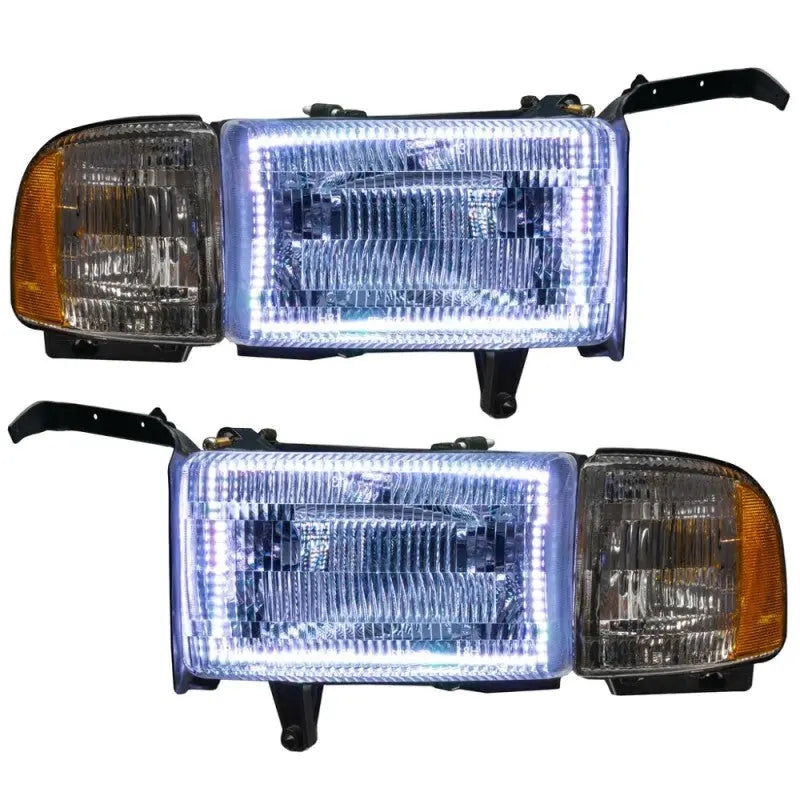 Oracle 94-02 Dodge Ram Pre-Assembled Halo Headlights - ColorSHIFT w/ BC1 Controller - DTX Performance