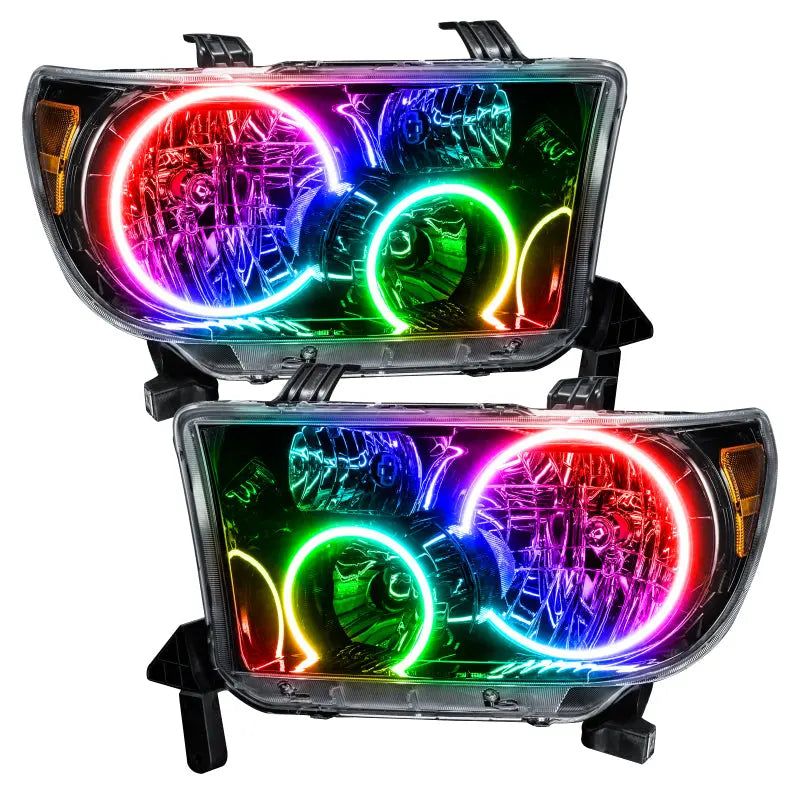 Oracle 07-11 Toyota Tundra Pre-Assembled Headlights - Black Housing - ColorSHIFT w/ BC1 Controller - DTX Performance