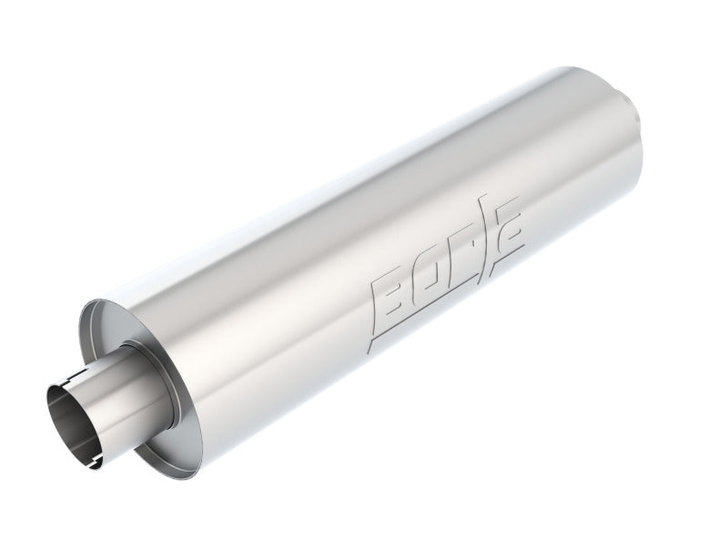 Borla Heavy Duty (Truck) Muffler - 3in Center-Center 24in x 6.75in Round (Notched) - DTX Performance