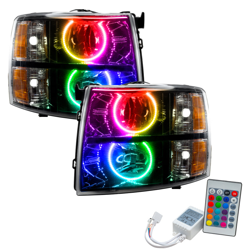 Oracle 07-13 Chevy Silverado SMD HL - Black - Round Style - ColorSHIFT w/ Simple Controller - DTX Performance