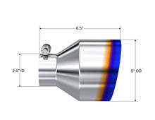 Load image into Gallery viewer, MBRP Univ. T304 Stainless Steel Burnt End Tip 2.5in ID / 5in OD / 6.5in Length Angle Cut Single Wall - DTX Performance