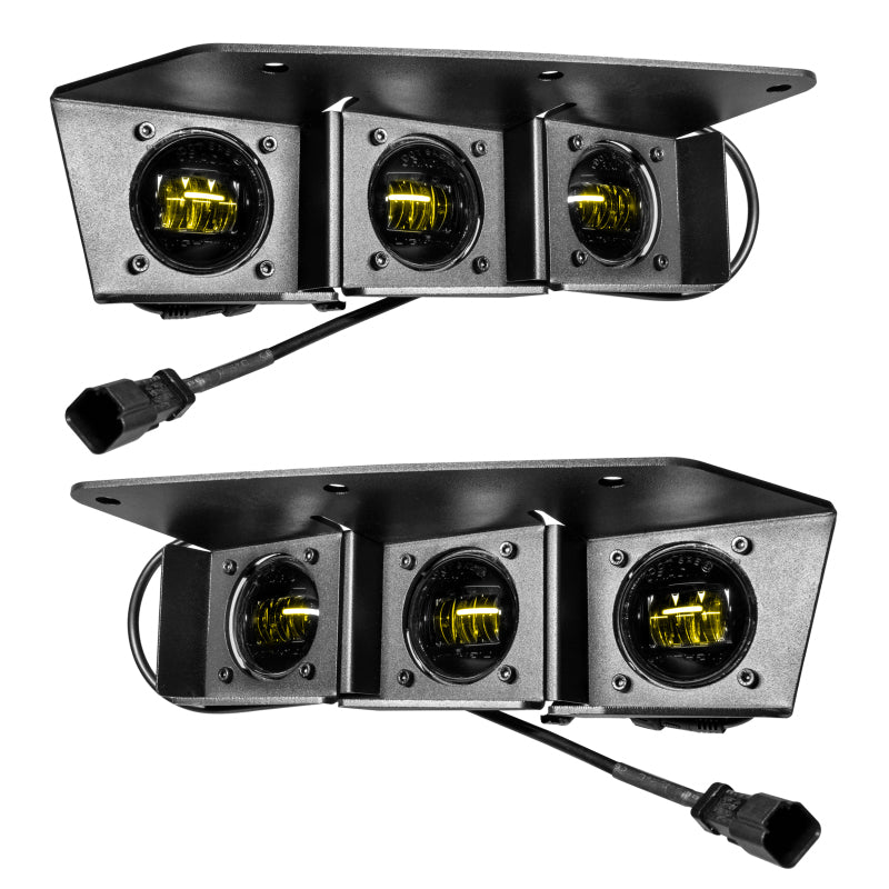 ORACLE Lighting 21-22 Ford Bronco Triple LED Fog Light Kit for Steel Bumper - Yellow - DTX Performance