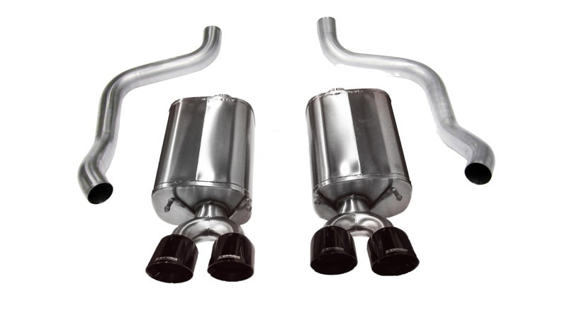 Corsa 09-13 Chevrolet Corvette C6 6.2L V8 Black Sport Axle-Back Exhaust - DTX Performance