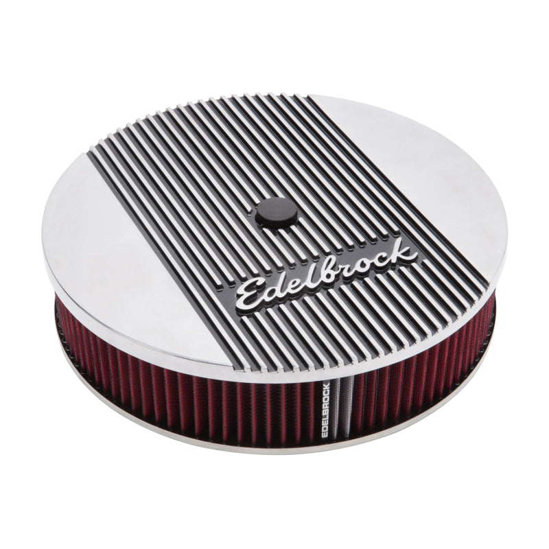 Edelbrock Air Cleaner Elite II 14In Diameter w/ 3In Element Standard Height Polished - DTX Performance