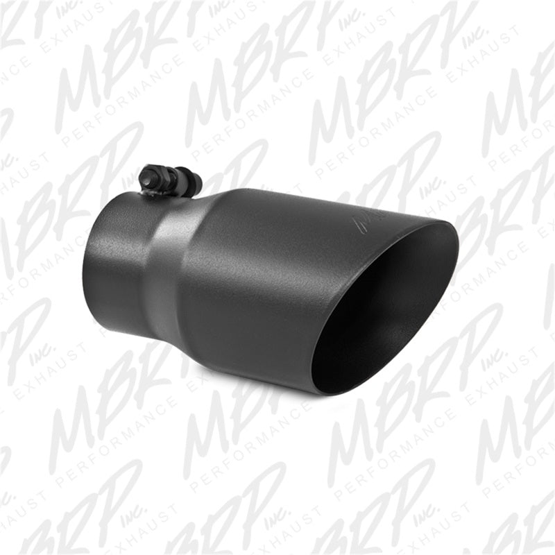 MBRP Tip 3in Round x 4in Inlet OD Dual Walled Angled Black Tip - Fits all 3in Exhausts - DTX Performance