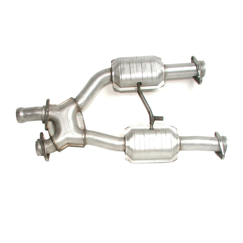 BBK 79-93 Mustang 5.0 Short Mid X Pipe With Catalytic Converters 2-1/2 For BBK Long Tube Headers - DTX Performance