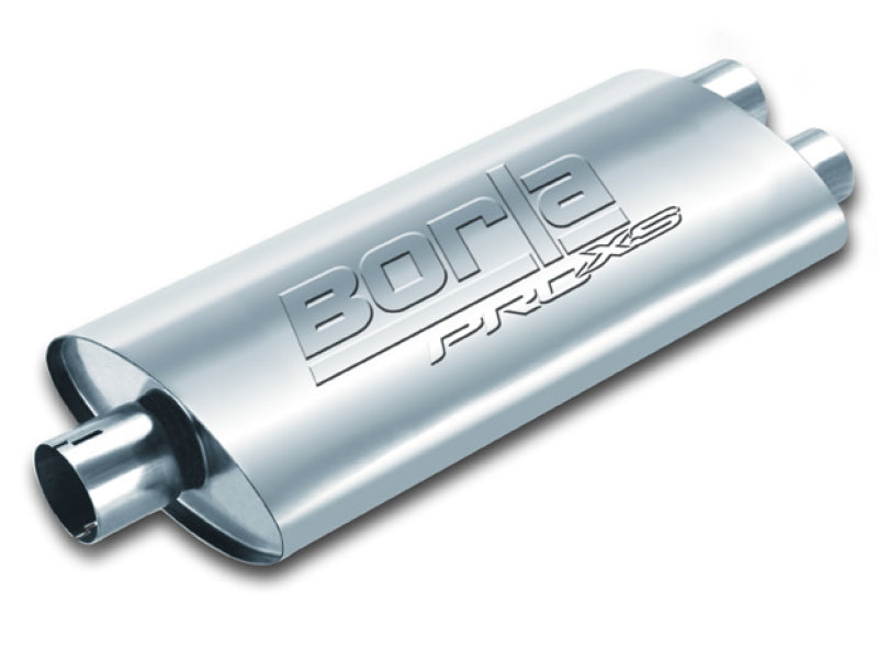 Borla Universal Center/Dual Oval 2.5in In/Dual 2.5in Out 19in x 4in x 9.5in Notched PRO-XS Muffler - DTX Performance