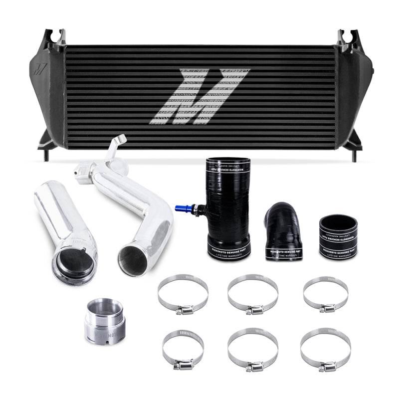 Mishimoto 19+ Ford Ranger 2.3L EcoBoost Intercooler Kit - Black + Polished Pipes - DTX Performance