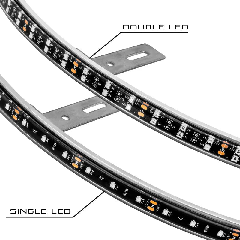 Oracle LED Illuminated Wheel Rings - Double LED - Red - DTX Performance