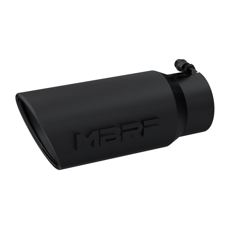 MBRP Universal Tip 5 O.D. Angled Rolled End 4 inlet 12 length - Black Finish - DTX Performance