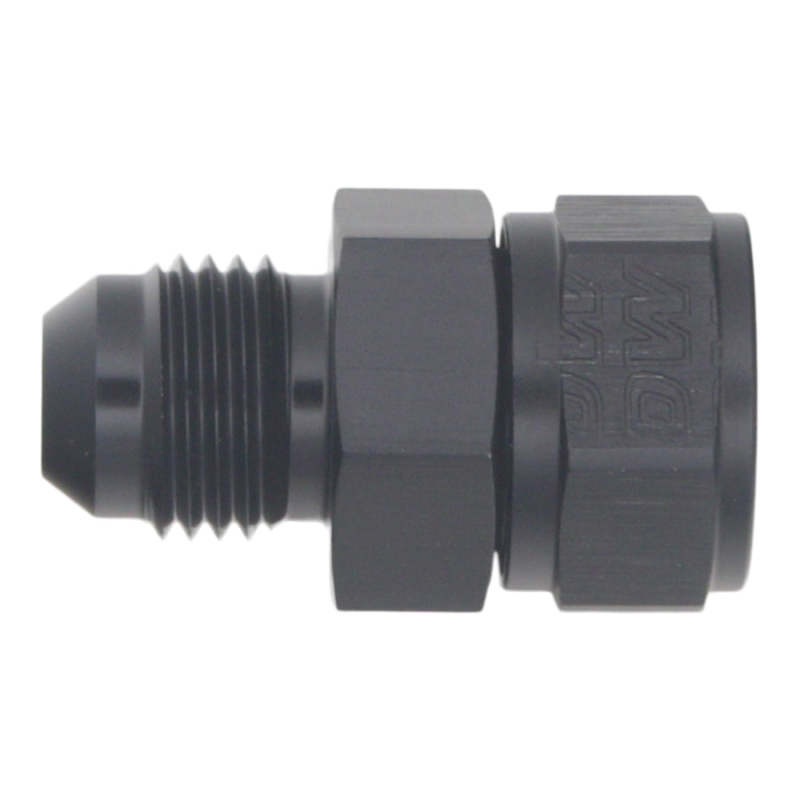 DeatschWerks 6AN Male Flare to Fuel Pump Outlet Barb Adapter - Anodized Matte Black - DTX Performance