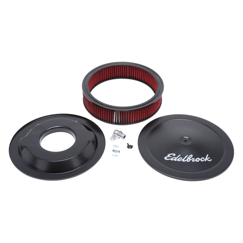 Edelbrock Air Cleaner Pro-Flo Series Round 14 In Diameter Cloth Element 3/8Indropped Base Black - DTX Performance