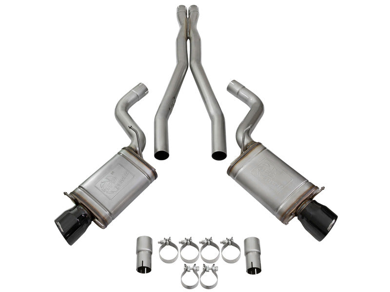 aFe Mach Force-Xp 3in CB Stainless Steel Dual Exhaust System w/ Black Tips 09-15 Cadillac CTS-V - DTX Performance