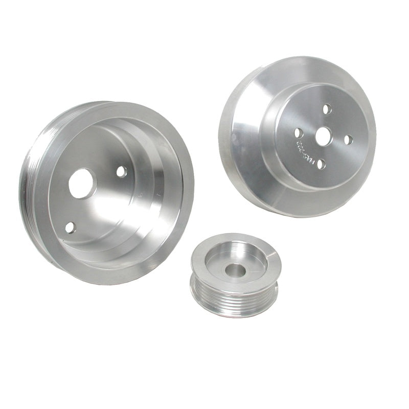 BBK 88-95 GM Truck 4.3 5.0 5.7 Underdrive Pulley Kit - Lightweight CNC Billet Aluminum (3pc) - DTX Performance