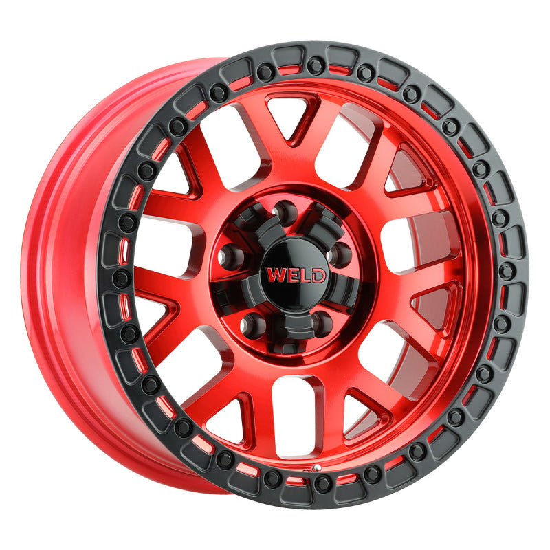 Weld Off-Road W133 17X9 Cinch 5X114.3 5X127 ET-12 BS4.50 Candy Red / Satin Black Ring 78.1 - DTX Performance