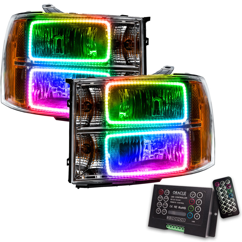 Oracle 07-13 GMC Sierra SMD HL - Square Ring Design - ColorSHIFT w/ 2.0 Controller - DTX Performance