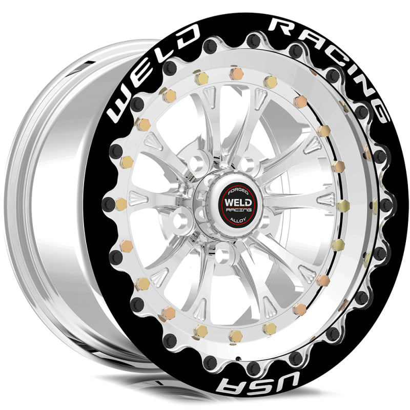 Weld Magnum III 15x10 / 5x4.75 BP / 7.5in. BS Black Wheel - Black Single Beadlock MT - DTX Performance