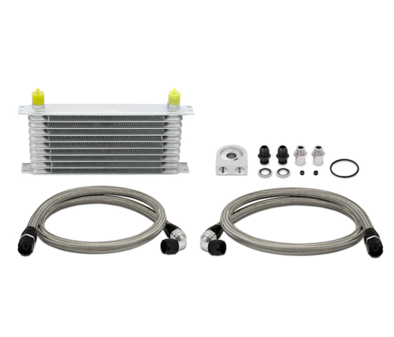 Mishimoto Universal 10 Row Oil Cooler Kit (Metal Braided Lines) - DTX Performance