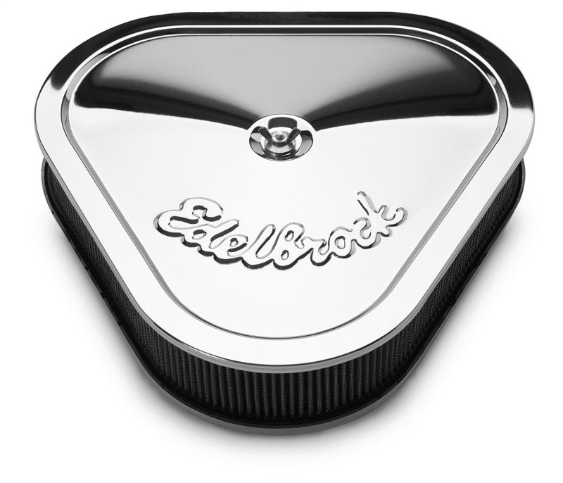 Edelbrock Air Cleaner Pro-Flo Series Triangular Steel Top 14 125In X 13 375In X 3 5In Chrome - DTX Performance